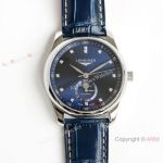(GF) Swiss Copy Longines Master Bucherer Blue Moonphase dial Watch Leather Strap 40mm
